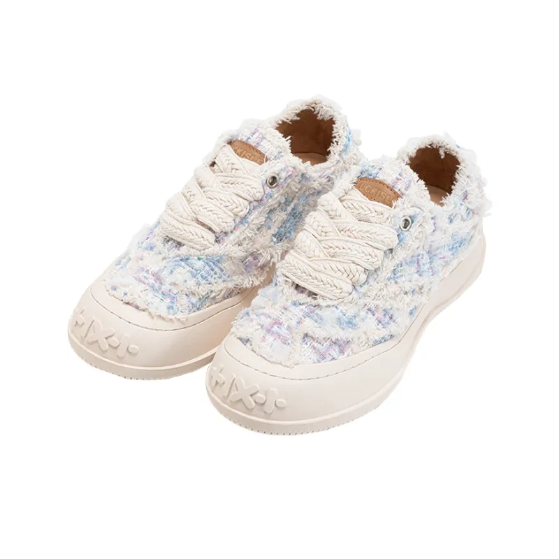 LUCKISLE Step By Step Lotus Lucky Shoes Low-Top Canvas Shoes Unisex Dopamine Blue-2
