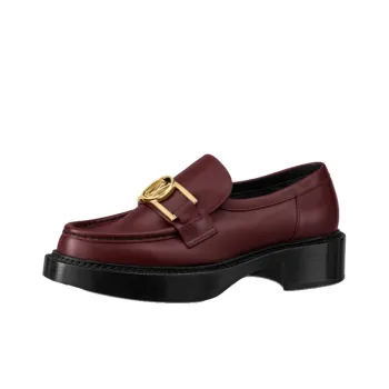 LOUIS VUITTON Academy Casual Loafers Shoes Women's Brown Red