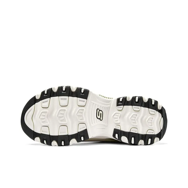Skechers D'Lites Varsity Spirit Sneaker 'White Beige Green'-5