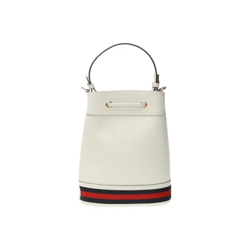 GUCCI Leather Bucket Bag, Shoulder Bag, Crossbody Bag, Handbag Regular Women's White-2