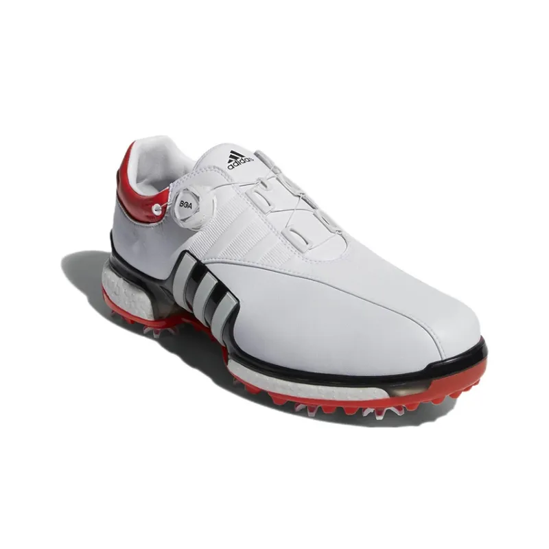 Adidas Tour360 Eqt Boa Wear-Resistant Low-Top Golf Shoes Men's White Black Red-2