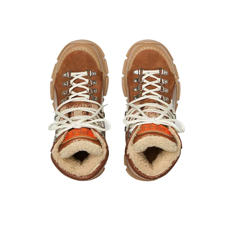 GUCCI Flashtrek Coverage Lightweight Thermal High Top Chunky Sneakers Women's Brown-3