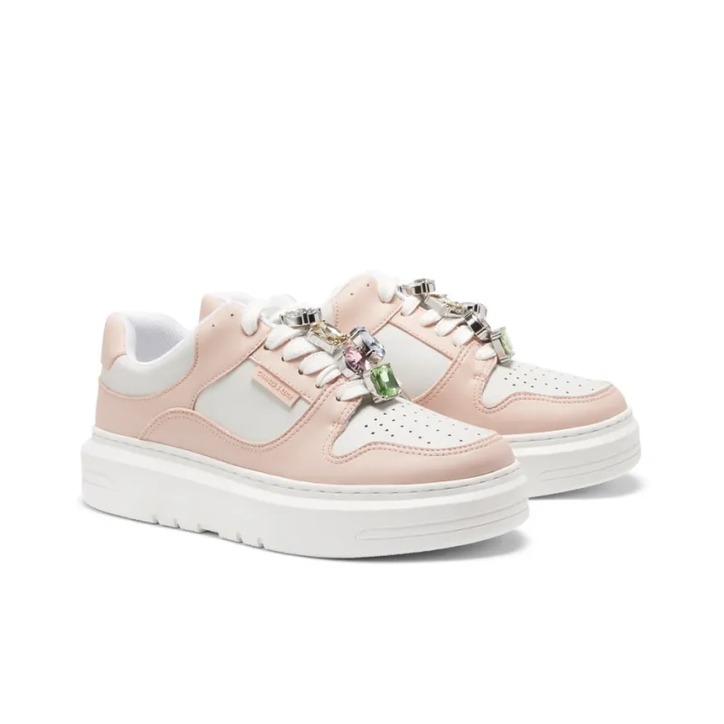 CHARLES&KEITH Skateboard Shoes Women's Low Top Pink/Mint Green Mint Green/White-1