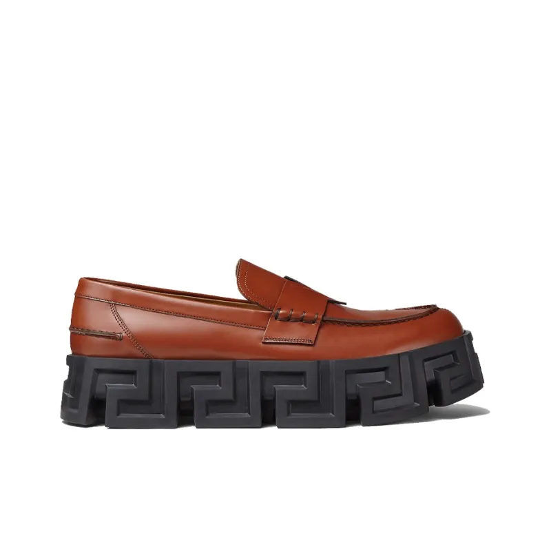 FANSIZHE Greca Labyrinth Casual Single Shoes Men's Brown-1
