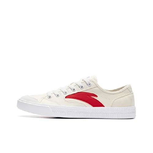 Anta Life Collection Durable Breathable Low-Top Canvas Shoes Women's White Red