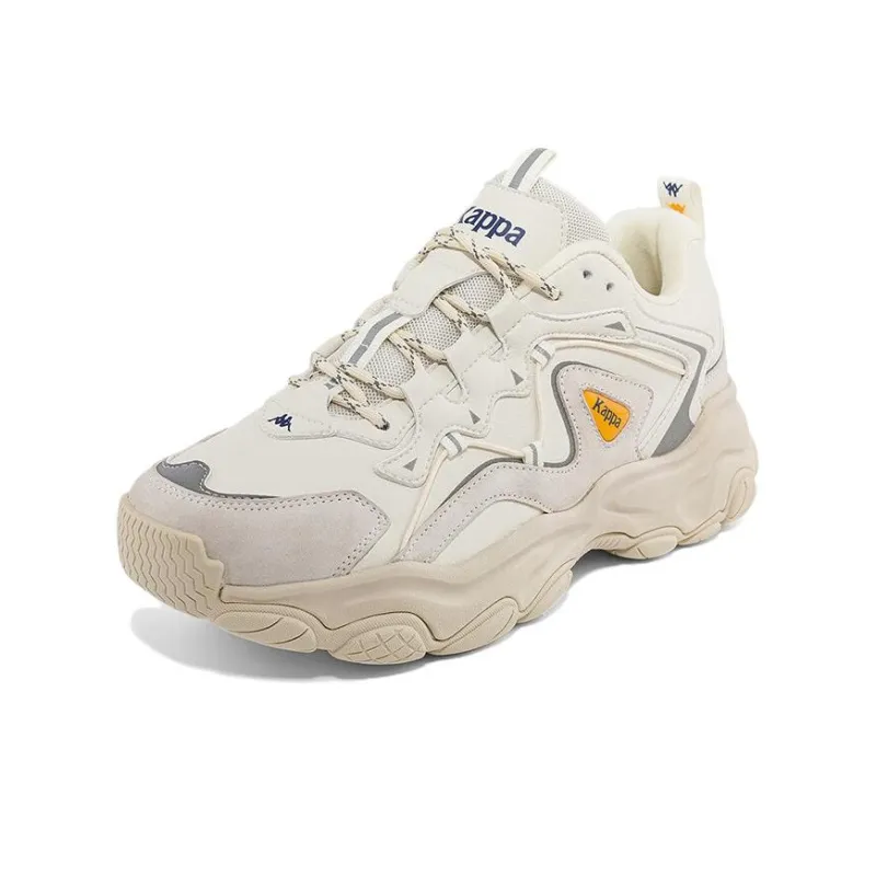 Kappa Navigator Series Non-slip Wear-resistant Shock Absorption Low-Top Chunky Sneakers Moon Gray-3