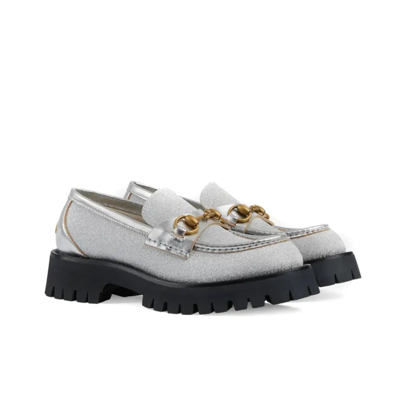 GUCCI Casual Single Shoes Women's Silver-1