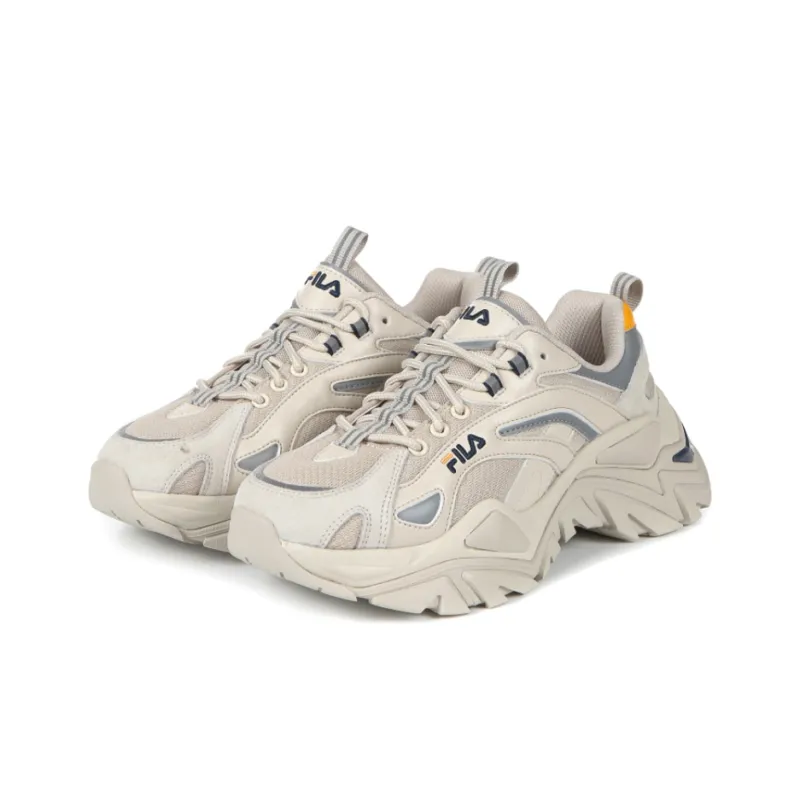 FILA Retro Running Shoes White/Grey/Yellow-1