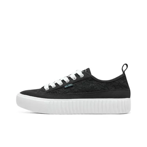 Skechers Royal Kiss Canvas Shoes Women's Low-Top Black/White