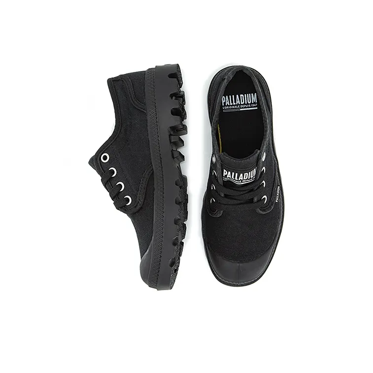 Palladium Pampa Oxford Lightweight Breathable Wear Resistant Slip Resistant Warm Low Top Canvas Shoes Women's Black-3