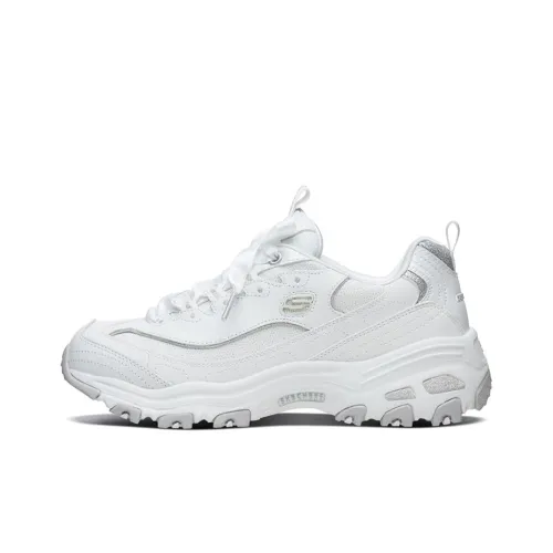Skechers D'Lites 1.0 Low Dad Shoes Gs White Women's