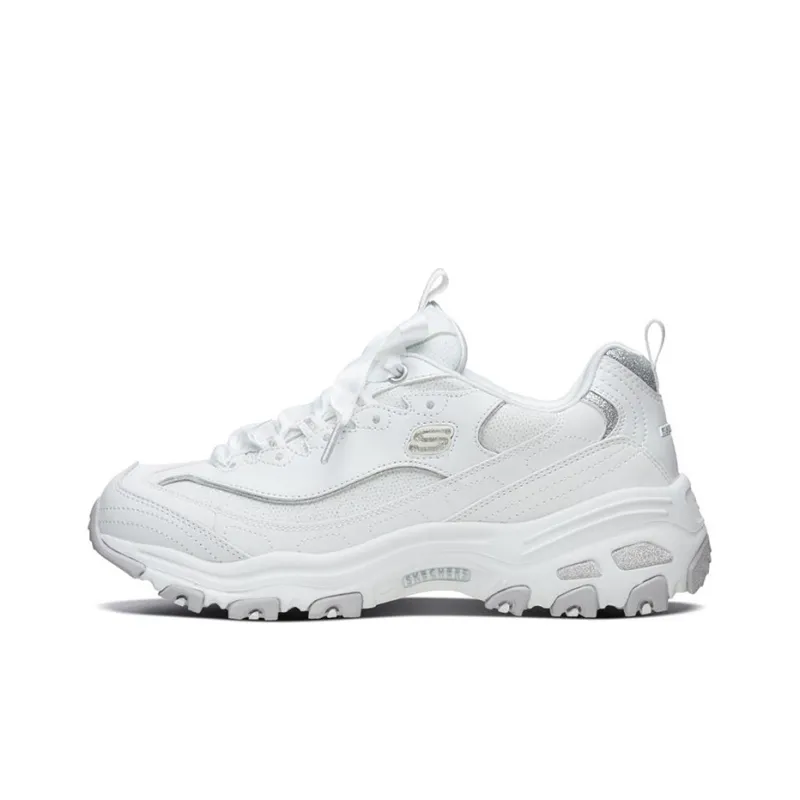 Skechers D'Lites 1.0 Low Dad Shoes Gs White Women's-0