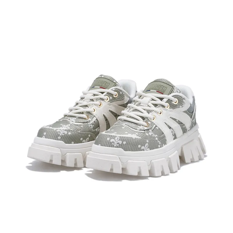 Palladium Chunky Durable Breathable Low-Top Chunky Sneakers Women's Green White-2