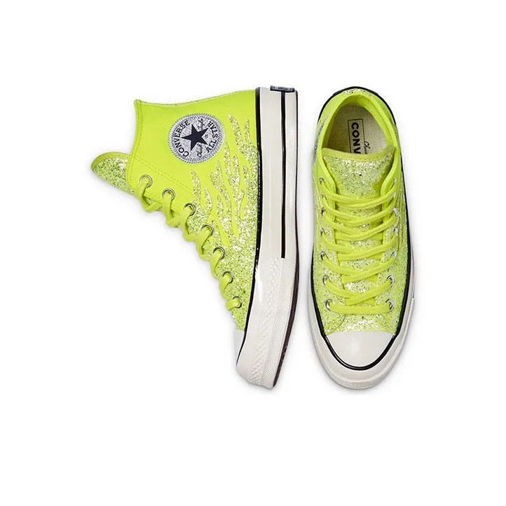 Converse Chuck Taylor All Star 70 Hi Glitter Shine Lemon Women's-4