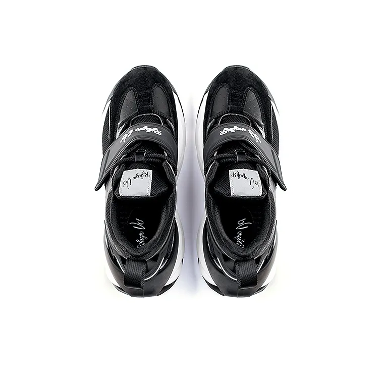 RIFUGIO VO' Chunky Sneakers Unisex Low Top Black-4