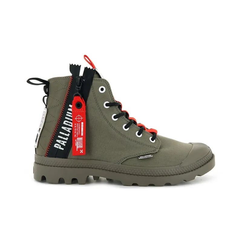 Palladium Pampa Hi Ticket To Earth Anti-Slip Wear-Resistant High-Top Canvas Shoes Unisex Army Green-1