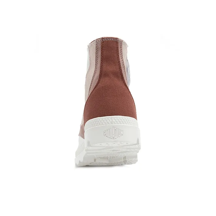 Palladium Pampa Durable Breathable High-Top Canvas Shoes Unisex White Brown-4