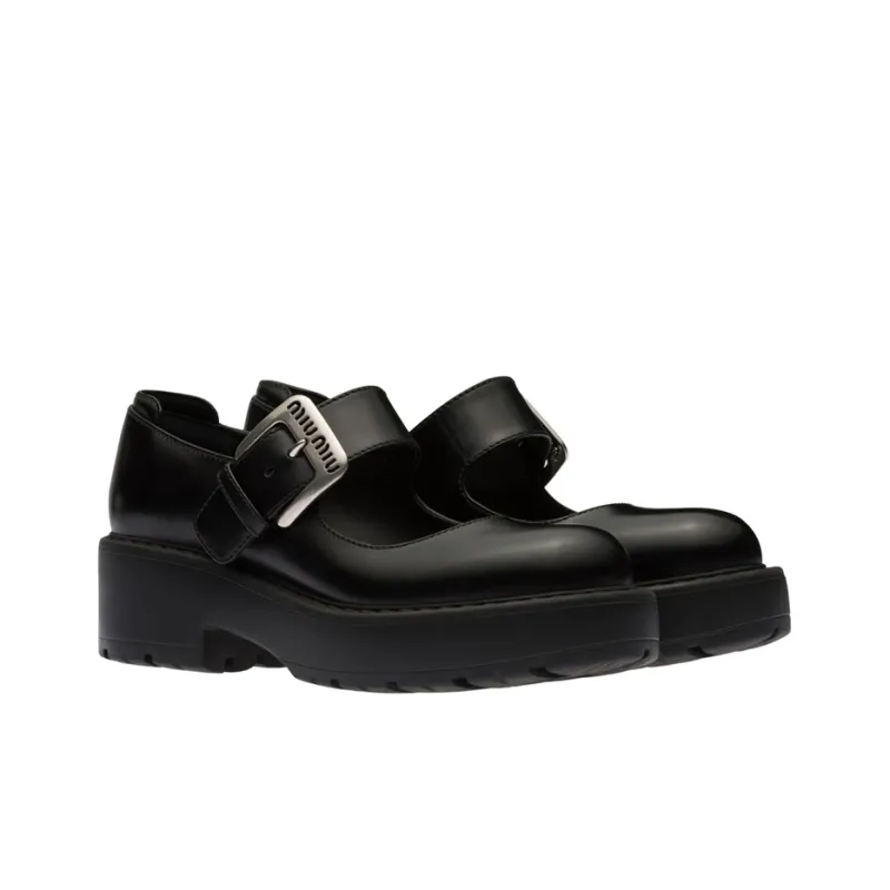 MIU MIU Chunky Buckle-fastening Loafers-2
