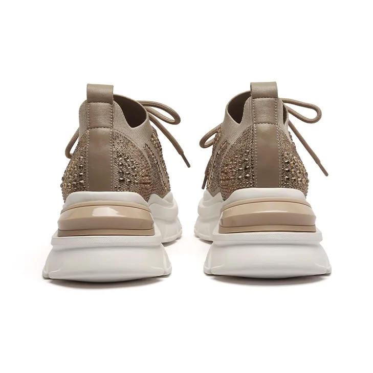 PACO GIL Low-Top Chunky Sneakers 6cm Women's Khaki-4