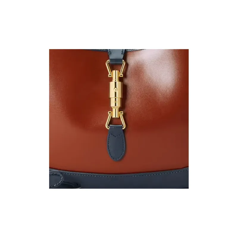 GUCCI Jackie 1961 Leather Crescent Shoulder Bag Shoulder Bag Small Size Women's Red Blue Multicolor-5