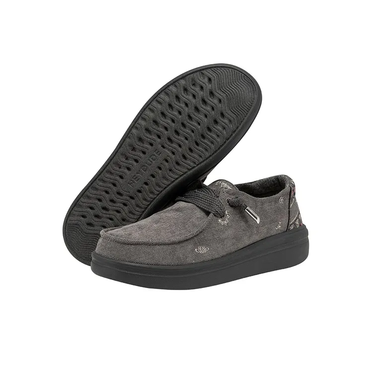 Heydude Canvas Shoes Women's Low Top Charcoal Gray-2