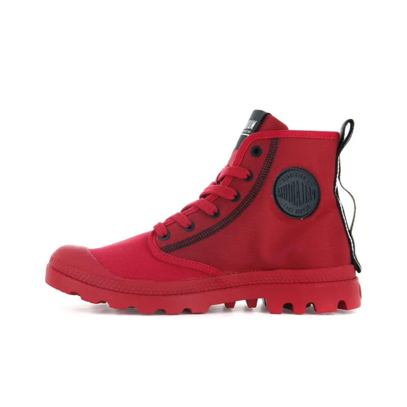 Palladium Pampa Dare 2 Survive Anti-Slip Wear-Resistant High-Top Canvas Shoes Unisex Red-0