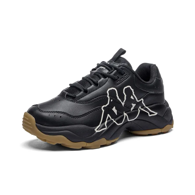 Kappa Cushioning Anti Slip Wear Resistant Breathable Support Height Increasing Low Top Chunky Sneakers Unisex Black-2