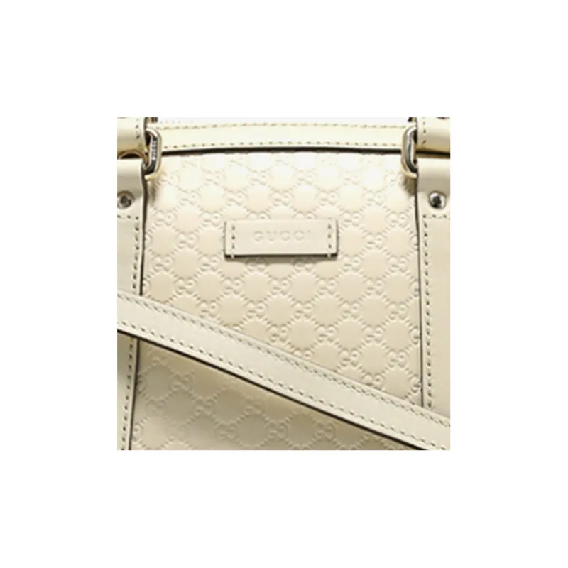 GUCCI Cow Leather Dome Bag One Shoulder Handbag Small Size Women's Ecru-5