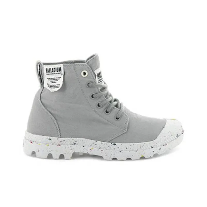 Palladium Pampa Hi Organic Wear-resistant Non-slip And Breathable High-Top Canvas Shoes Women's Gray-1