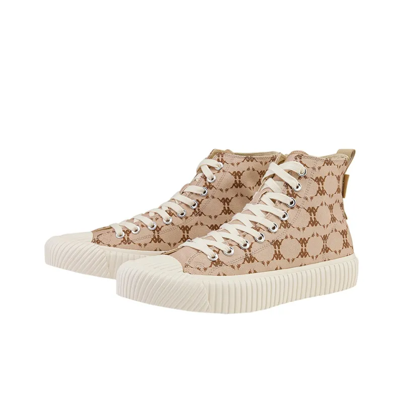 Kappa Wear-Resistant Coverage High-Top Canvas Shoes Unisex Rawhide Brown-2