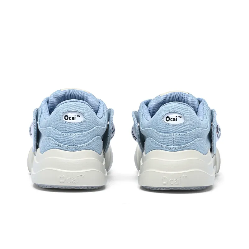 Ocai 002 Smile Anti Slip Wear Resistant Low Top Canvas Shoes Unisex Blue-2