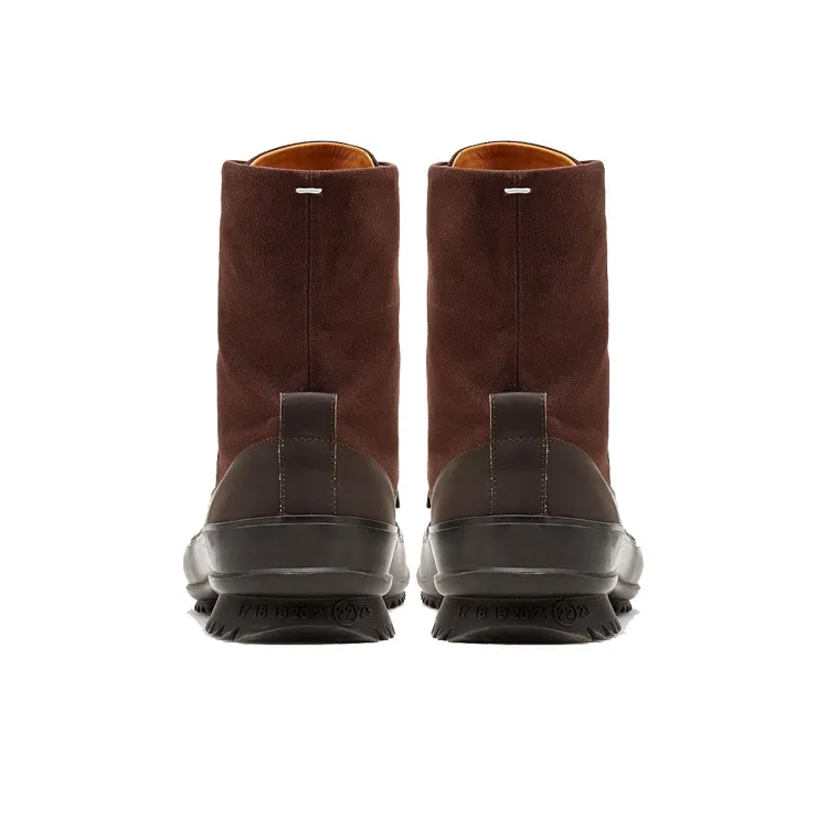 Maison Margiela Canvas Shoes Men High-Top Dark Brown-3