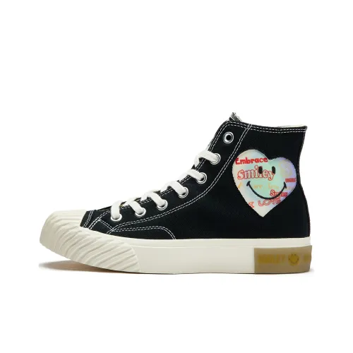 SMILEY Canvas Shoes Unisex High-Top Black