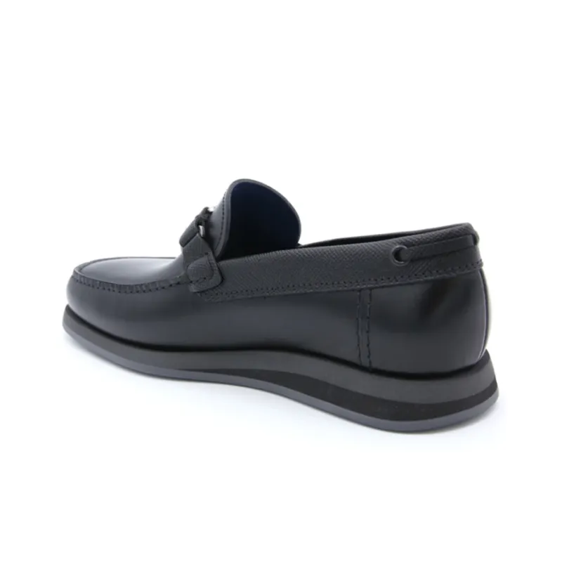 FERRAGAMO Casual Leather Shoes Men's Black-2