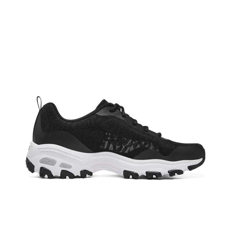 Skechers D'Lites 1.0 Low Dad Shoes Gs Black/White Women's-1