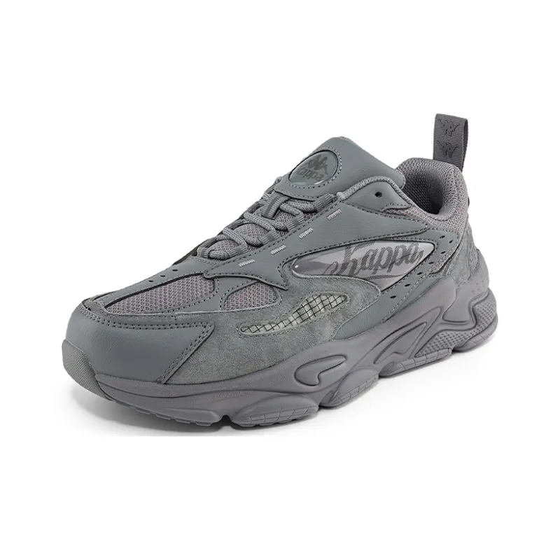 Kappa Non slip Wear resistant Shock Absorption Low Top Chunky Sneakers Unisex Contour Gray-1