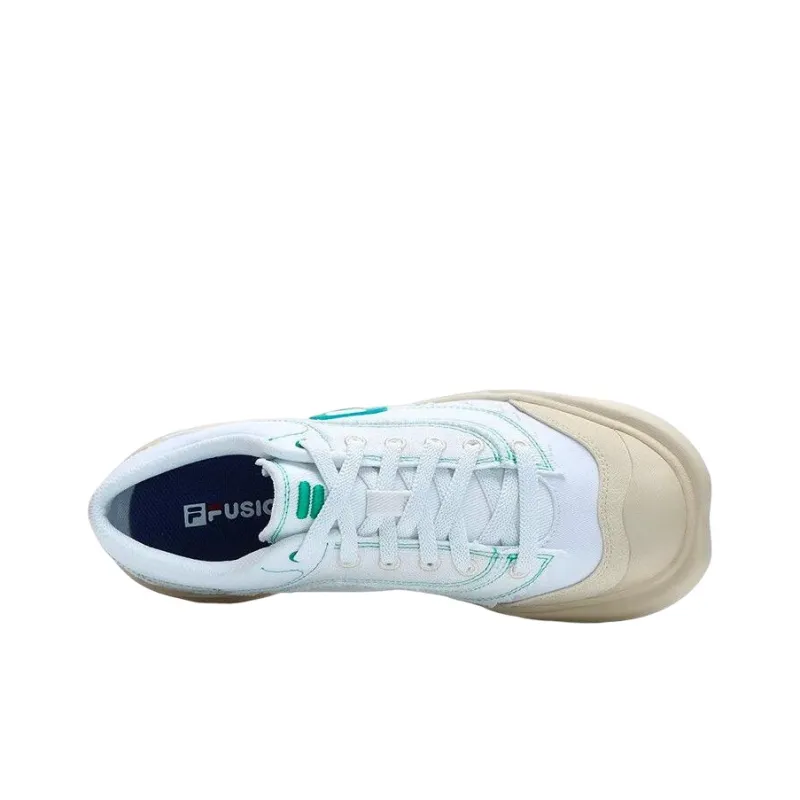 FILA FUSION CURVE Sealing Wax Canvas Shoes Women's Low Top White/Brown/Green-2