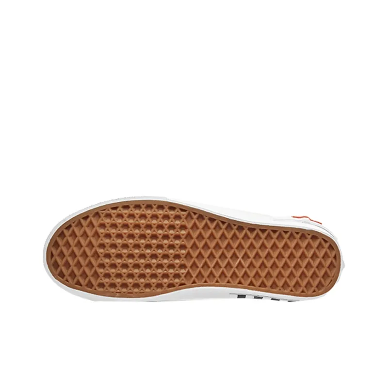 Vans Slip On Cap Low Top Skate Shoes Unisex Red Grid White-4