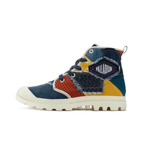 Palladium Pampa Canvas Shoes Unisex High-Top Denim Blue Multicolor