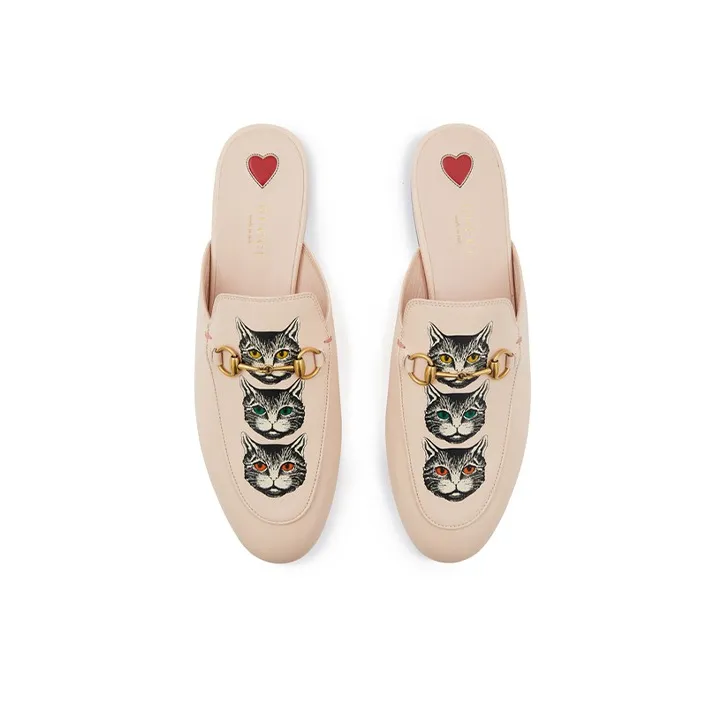 GUCCI Mystic Cat Casual Single Shoes Women's Pink-3