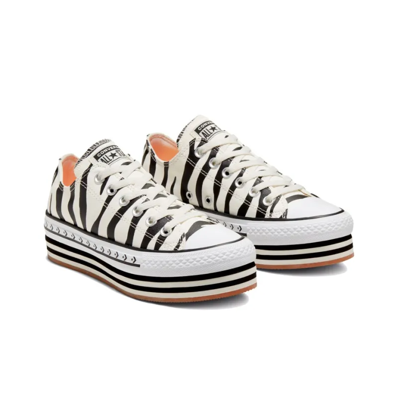 Converse Women's Chuck Taylor All Star Platform Low 'Sunblocked Zebra' Women's-2