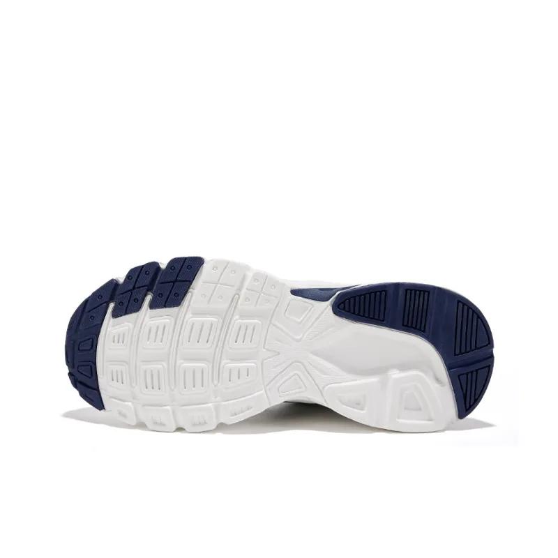 Feiyue Anti-Slip Wear-Resistant Low-Top Chunky Sneakers Unisex White Dark Blue-4