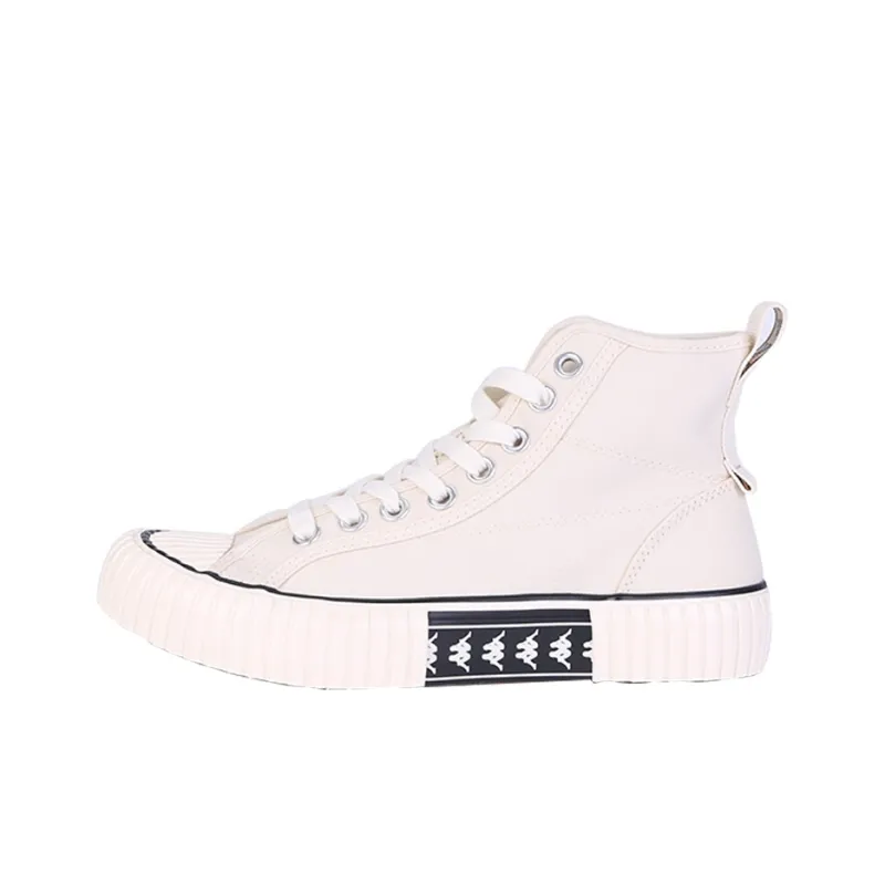 Kappa Slip Resistant Coverage High Top Canvas Shoes Unisex Korean White-0