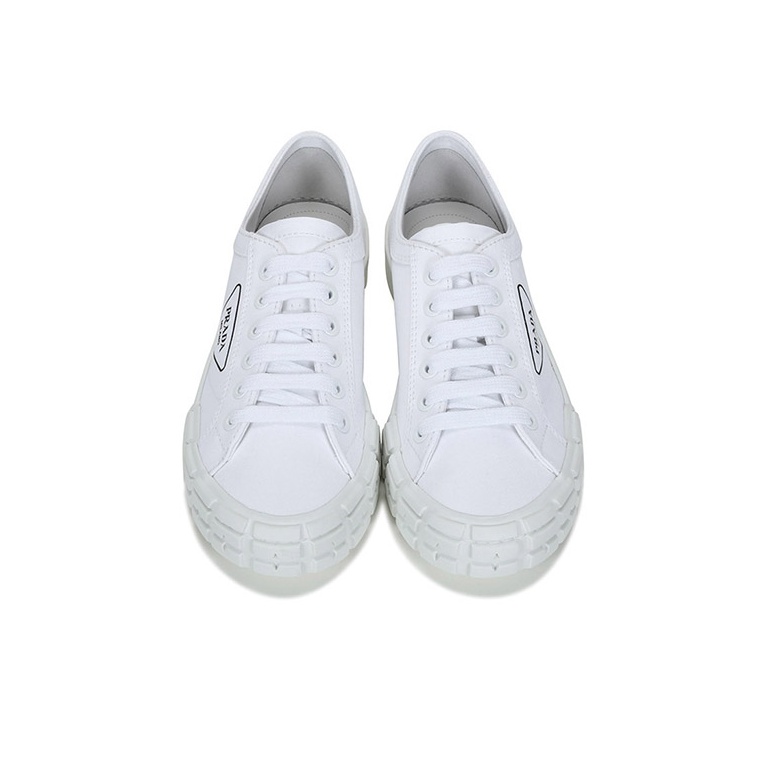 スニーカー Prada White Canvas Sneakers PRADA Canvas Shoes Men Low-Top White - POIZON