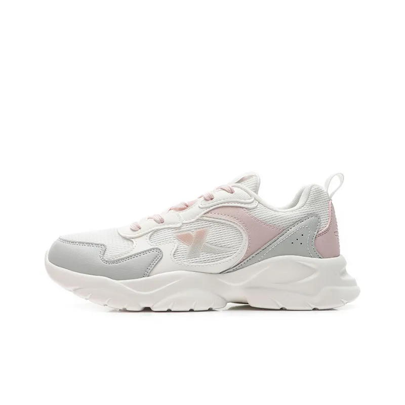 XTEP Chunky Sneakers Women's Low Top Sail White/Tru Gray/Light Pink-0