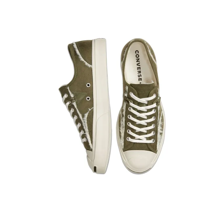 Converse Faux Fur Lined Leather Jack Purcell 'Green White'-3