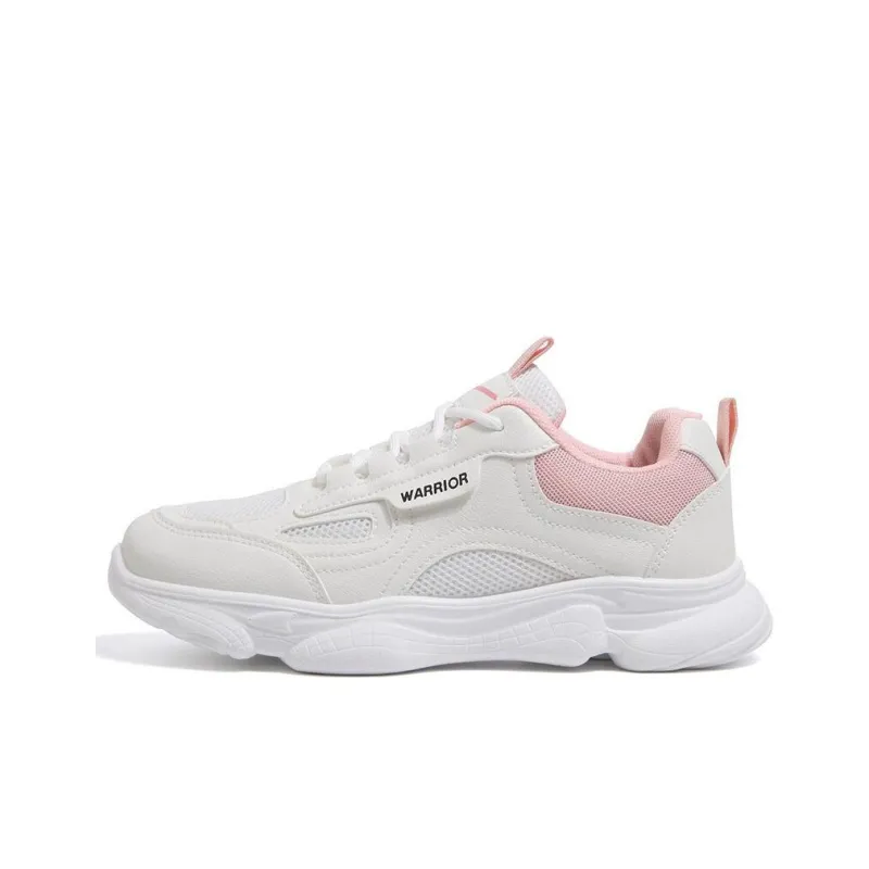 Warrior Lightweight Breathable Cushioning Low Top Chunky Sneakers Women's White Pink-0