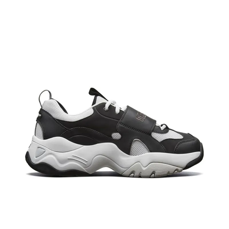 Skechers D'LITES 3.0 Cushioned Slip Resistant Abrasion Resistant Breathable Low Top Chunky Sneakers Men's Black White-1