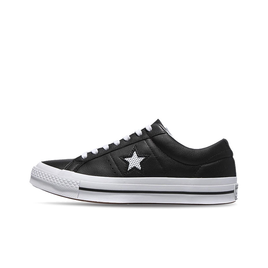 Converse One Star Low Leather Black White POIZON