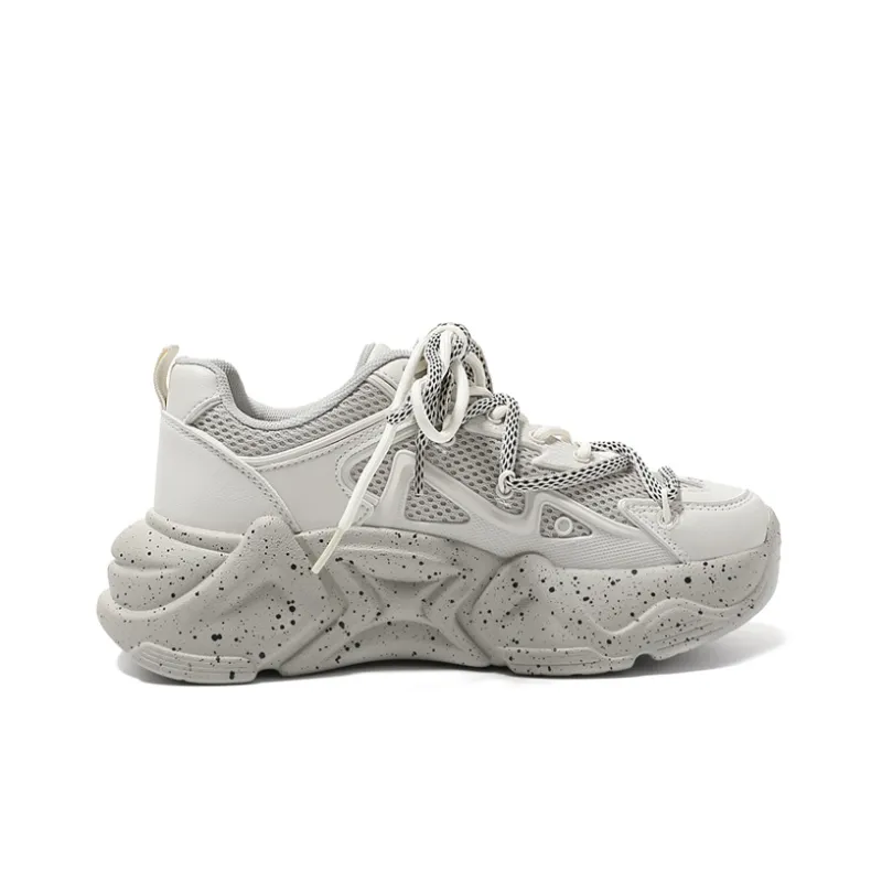 ZHR Ink Splatter Chinese Fashion Trend Abrasion Resistant Breathable Low Top Chunky Sneakers Unisex-1